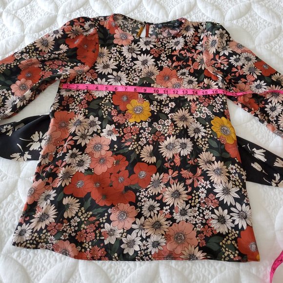Zara Floral Long Sleeve Blouse - Picture 8 of 11